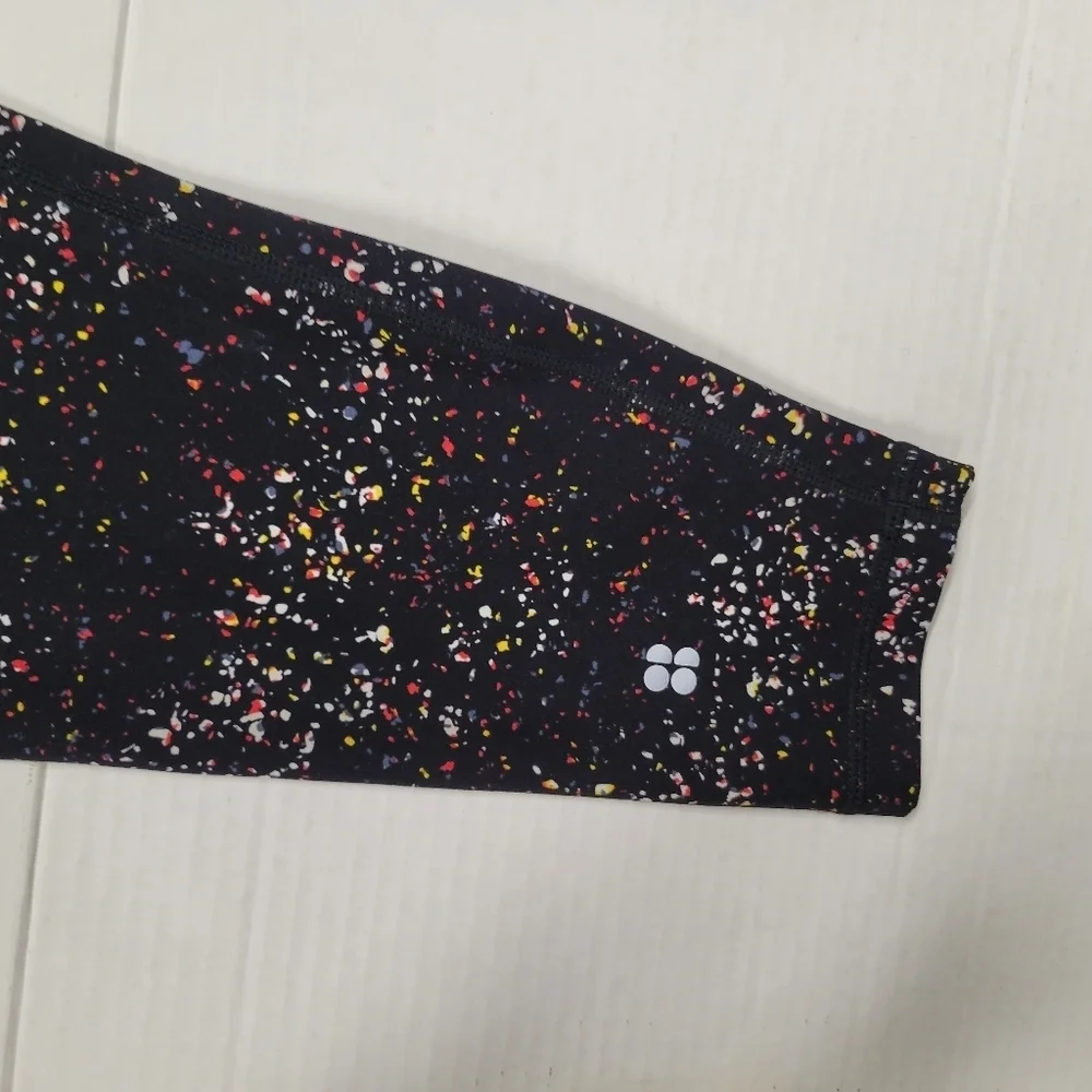 Sweaty Betty Women’s Power 7/8 Workout Leggings, Black Red Confetti Size S